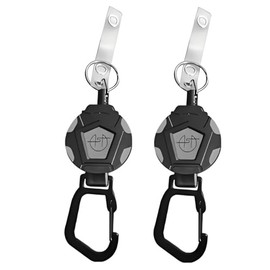 HSHINE 2-Pack Retractable Keychain Badge Holder, Heavy Duty Carabiner, 23.6" Steel Cord, 1.3oz