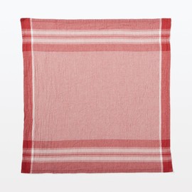 MUJI MC0ZLA3A Indian Cotton Fine Count, Multi Cross/Checked, Red, Approx. 19.7 x 19.7 inches (50 x 50 cm)