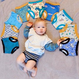 BIG ELEPHANT Baby Boys' 10 Pack Toddler Potty Training Pants 100% Cotton Underpants, 5-6Y