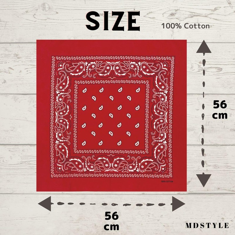 MDSTYLE Bandana, Large, 22.0 x 22.0 inches (56 x 56