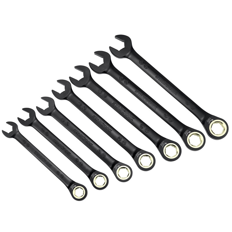 STARWORK True Mechanic™ 7Pc. 120T SAE&Metric Ratcheting Wrench Set, Professional,