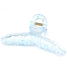 QinGoo Large Mat Hair Clip, Cross, Hair Clip, Hair Clip, Strong, Hair Accessory, Simple, Cute, Korean, Women's, 1 Piece (5.0 x 2.6 inches (12.8 x 6.5 cm), Blue