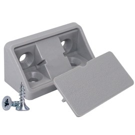 SKIR'CO (20 Pack) Grey Shelf Brackets 44x20x20mm 90 Degree Furniture Corner Brace, Plastic Right Angle Joint, Screws Included (20, Grey)