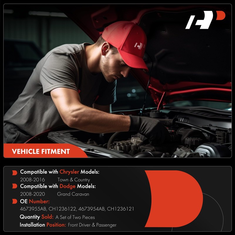 A-Premium Driver and Passenger Hood Hinges Compatible with Dodge Grand
