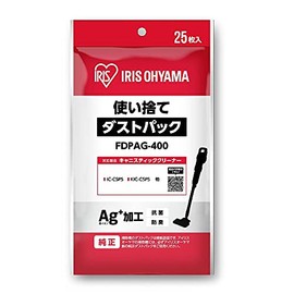 Iris Ohyama FDPAG-400 Disposable Dust Pack for Stick Cleaners, Pack of 25