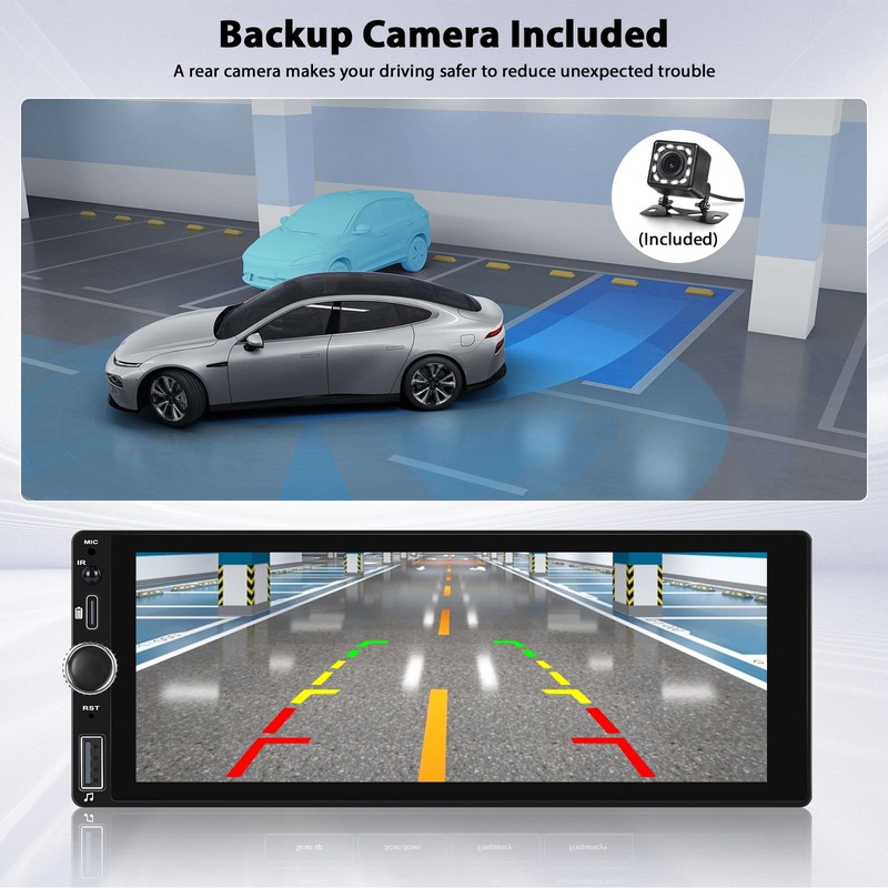 Inefala 6.86" Wireless Carplay Car Stereo Single Din Touchscreen Radio