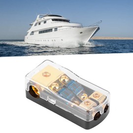 Portafusibles de 2 vías, calibre 0/4 de entrada a calibre 4/8 de salida 60A Bloque de distribución de fusibles Mini portafusibles ANL para de audio de barco automático