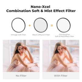 K&F Concept 49mm Combination Soft & Mist 1/4 Lens Filter 28 Multi-Layer Coating Waterproof Scratch Resistant Cinematic Effect Filter for Vlog/Portrait Photography (Nano-X)