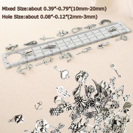 YYHDTYFY 100 Pcs Wholesale Bulk Lots DIY Mixed Smooth Tibetan Silver Metal Charms Pendants for Women Keychain Necklace Bracelet Earrings Jewelry Making Findings and Crafting (Tibetan Silver)