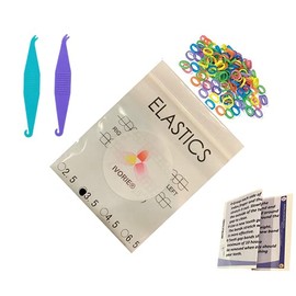 Dental Ortho Elastic Rubber Bands Mixed Colors 100 Pack Teeth Gap Closing (3/16" Heavy 4.5 oz)