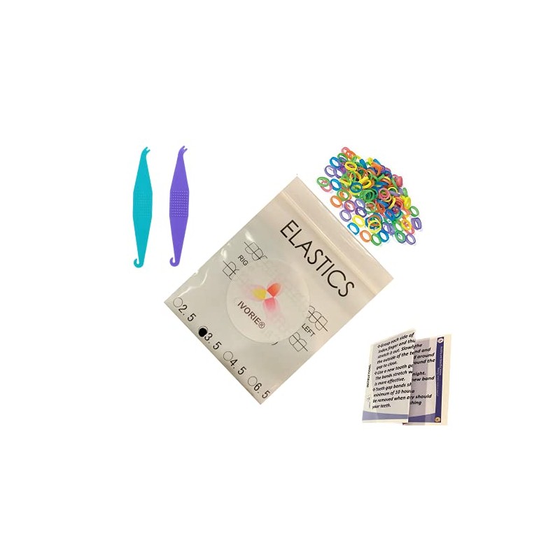 Dental Ortho Elastic Rubber Bands Mixed Colors 100 Pack Teeth
