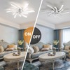 30.7In Low Profile Ceiling Fan with Lights, Modern Dimmable Ceiling
