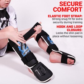 Revgear Youth Combat Series Shin and Instep Guard, Black, Medium