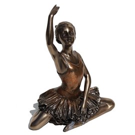 5.13 Inch Ballerina - Warming Up Cold Cast Bronzed Figurine