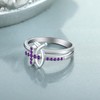 STARCHENIE Amethyst Cross Ring 925 Sterling Silver Christian Fish Ichthus