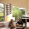 Wall Mounted Wine Rack Holds 12 Bottles, Adjustable Separable Black
