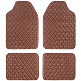 COLINOO Luxury Leather Car Mats Universal Fit Car Floor Mats All Weather Car Mats Full Set for Car SUV Van & Truck