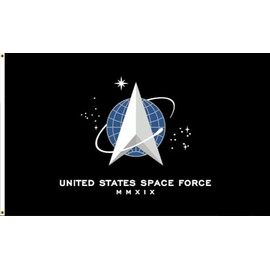 United States Space Force USA TRUMP 2020 BLACK Flag 3X5 Rough Tex® 100D
