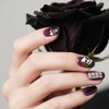 PH PandaHall 3 Pieces Nail Stamping Plate with Flower Skull