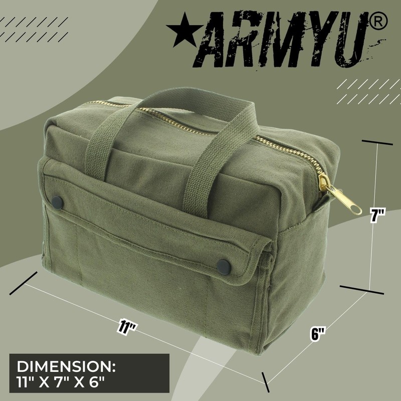ARMYU Heavy Duty Small Tool Bag Tactical Cotton Canvas Mechanics