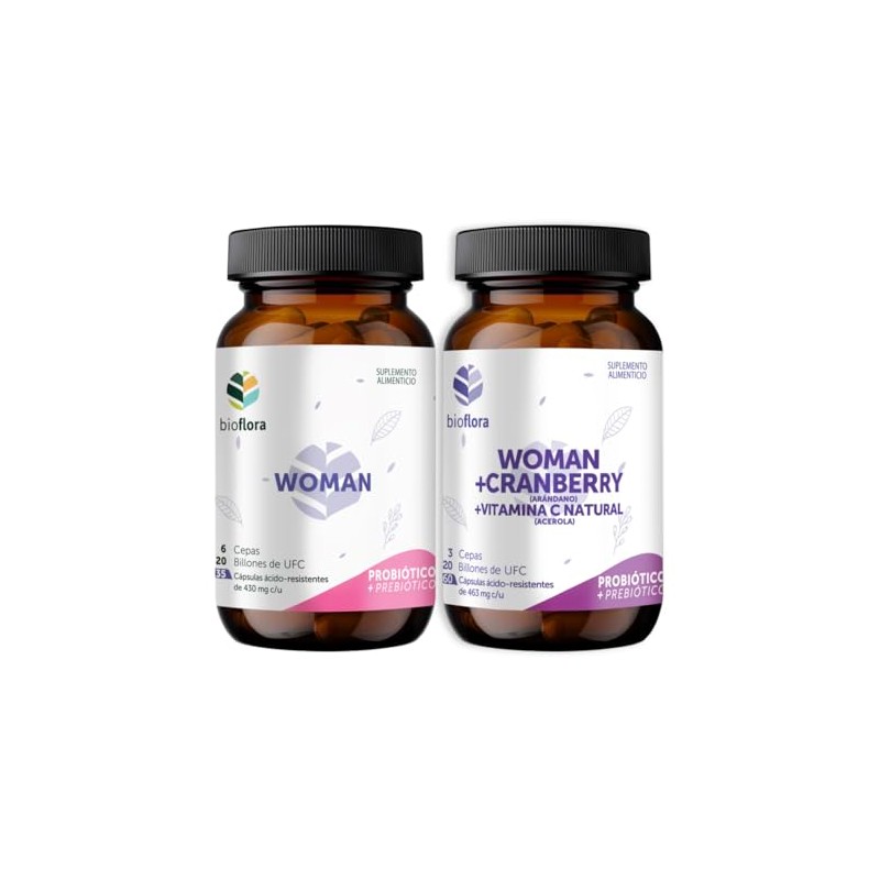 Probioticos Bioflora Pack Balance Femme Cápsulas Woman Cranberry Ácido Resistntes