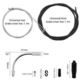 Gemtte Bicycle Brake Cable Set, 2 Sets Bowden Cable Universal Bicycle Brake Cable and Shift Cable, Bicycle Brake Cable Set with 2 V Brake Manifold (90 Degrees) for Mountain Bike Road Bike Bicycle