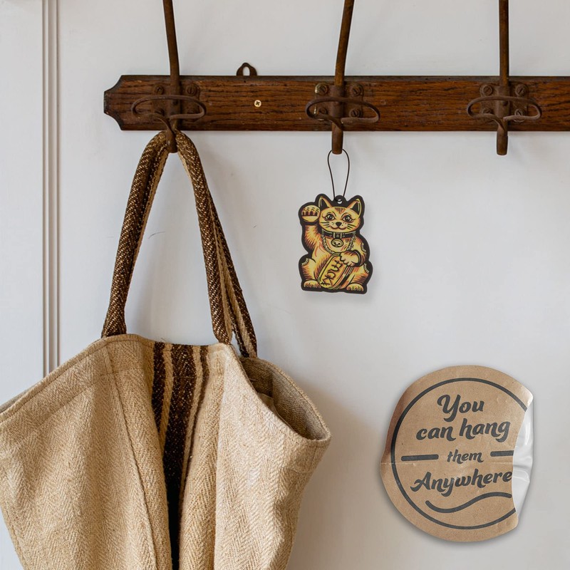 Lucky Cat Car Air Freshener 3 Pack Scented with Essential