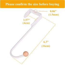 Woillion 5Packs Over The Door Hooks for Clothes, Sturdy Metal Over Door Wooden Hooks Holds Up to 20 lbs, Over The Door Hooks for Kitchen, Bathrooms, Drawers, Wardrobe Doors, Living Room