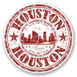 2 x 10cm Houston Texas USA Vinyl Decal Sticker Travel Luggage Tag Laptop #5826 (10cm x 10cm)
