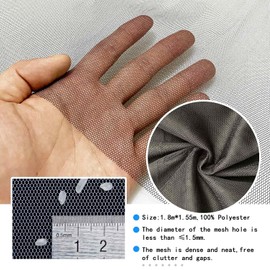 JIT-FUNG DIY Window Screen, 2 Pieces of Mesh Net in 180 * 155cm, with 2 Rolls Self-Adhesive Hook Tapes & Cutter, Suitable for Multiple Windows, Black (Honeycomb, Set of 2)