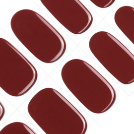 GelMala Gel Nail Stickers Solid Color Dark Wine- Gel Nail Stickers Salon-Quality, Long Lasting, Easy to Apply & Remove -Gel Nail Strips for Nails Manicure Nail Wraps，Easy for begginners (Pride)