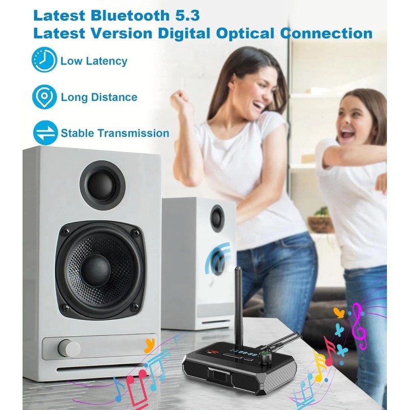 Bluetooth 5.3 Audio Receiver for Home Stereo, Wireless Adapter with