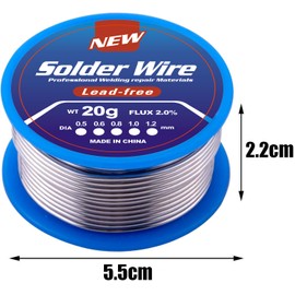 Solder 0.8 mm, Solder Lead Free with Rosin Core, Solder Wire 20 g, Solder Wire for Repair and DIY of Electronic Electric Soldering Components