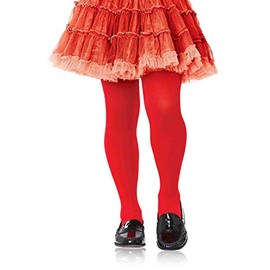 Leg Avenue Girls' Big Opaque Tights, Red, Medium