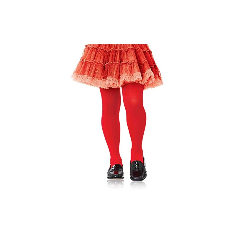 Leg Avenue Girls' Big Opaque Tights, Red, Medium