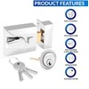 Narrow Deadlocking Night Latch 40mm, Complete with Rim Cylinder and