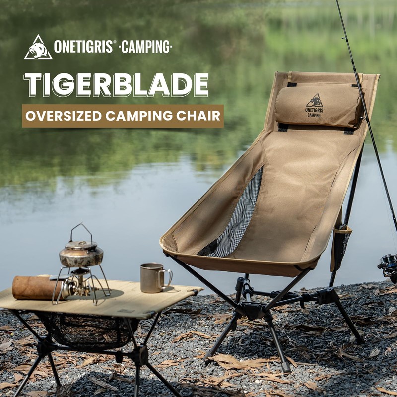 OneTigris Tigerblade High Back Camping Chair with Pillow Design, Comfortable