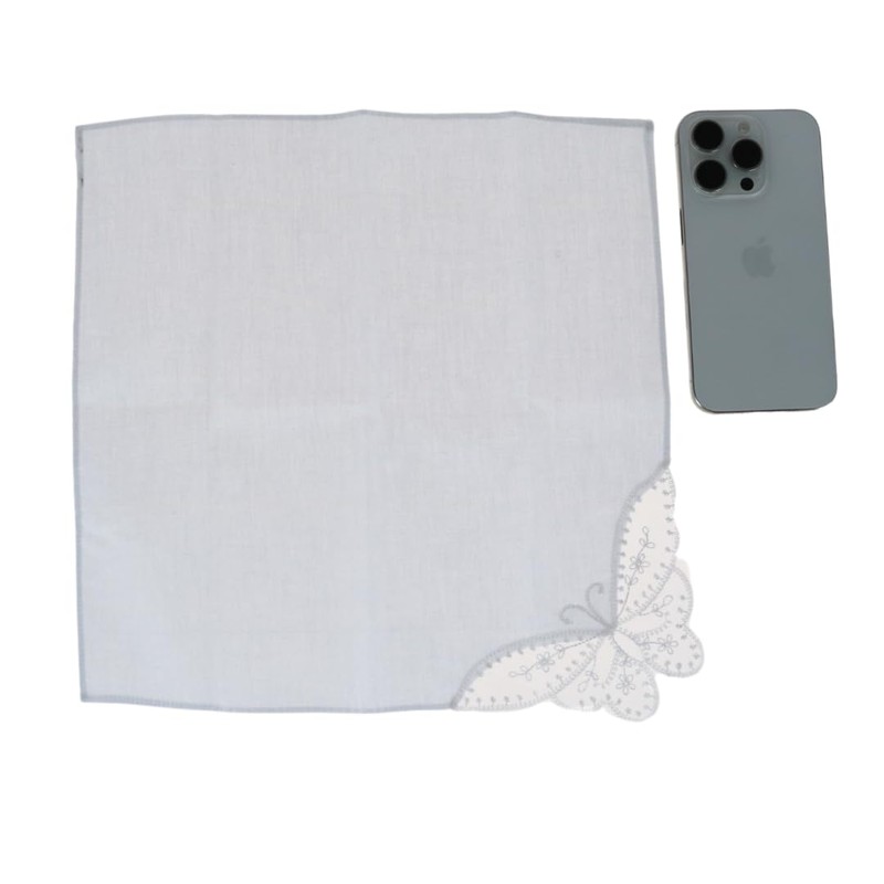 CTM - Pañuelo de encaje de mariposa para mujer, Blanco,