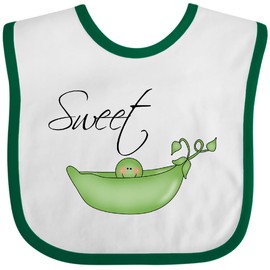 inktastic Sweet Pea Baby Bib White and Green 2aa2
