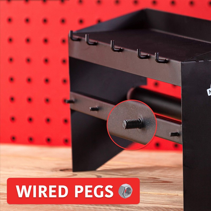 Pegboard Paper Towel Holder with Shelf, Peg Board Accessory Kit