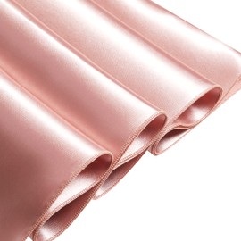 Counfeisly 1 Pack Square Tablecloth Stain Resistant Wrinkle Free Silkly Soft Table Cloth, Satin Dining Table Cloths for Dining Room, Indoor and Outdoor Use, 52 x 52 Inches, Rose Gold