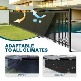 Coarbor 8' x 13' Fence Privacy Screen Heavy Duty Windscreen Fencing Mesh Shade Net Cover for Garden Wall Backyard Patio Deck and Porch, Black