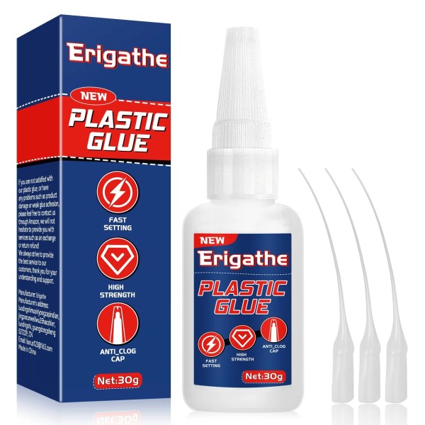 Erigathe Super Glue for Plastic, Cyanoacrylate Based Adhesive for PLA,