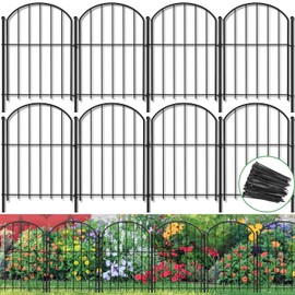 Decorative Garden Fence 21in(H) x18ft(L) 14 Pack Garden Fencing Border No Dig Small Metal Barrier Short Plant Fence for Flower Bed Yard Patio Outdoor Landscape Décor