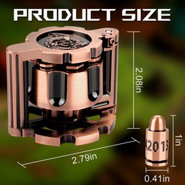 HTSHO Revolver Dice Set, Bullet Dice Set Revolver, Unique Heavy DND Gun Spinning Dice for D&D, Dungeons and Dragons, Table Games (Rose Gold)