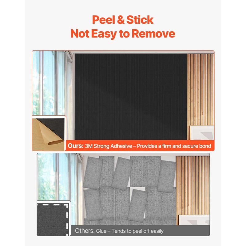 VEVOR 5 Pack Acoustic Panels with Self Adhesive, 47.2 x