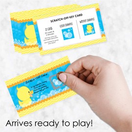 Big Dot of Happiness Ducky Duck - Baby Shower or Birthday Party Game Scratch Off Cards - 22 Count
