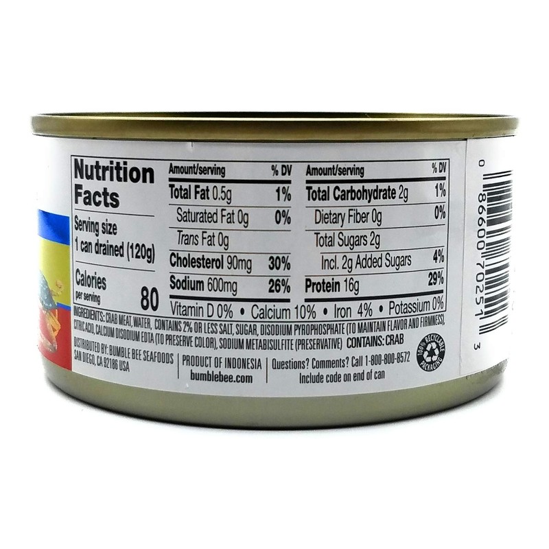 BUMBLE BEE Premium Select White CRABMEAT 6oz. (3 Cans)