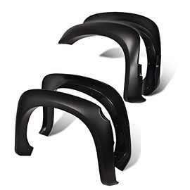 PIT66 Fender Flares, Compatible With 2005-2010 Dodge Dakota Crew Cab Models Compatible With 2011 Ram Dakota Crew Cab Pickup Smooth Matte Wheel Flares Set, 4 PCS