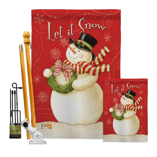 Scarf Snowman Let it Snow Garden House Flags Kit Wintertime